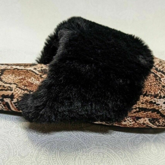 INC International Concepts Women's Anaconda Snake Slippers With Faux-Fur Size S - Picture 4 of 6